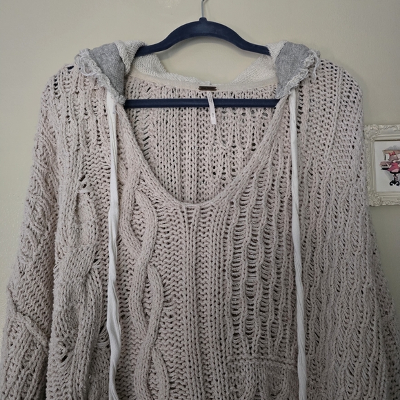 Free People Elan Tierra Cable Knit Hoodie Sweater - Picture 2 of 8